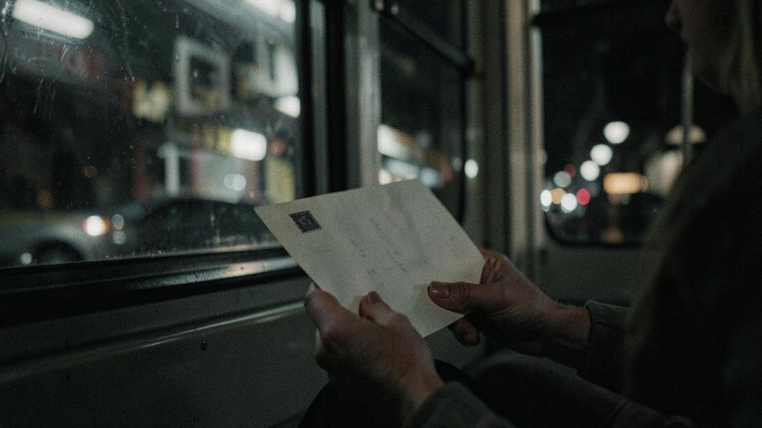 What she carries out of the house — Northbound bus, Route 65