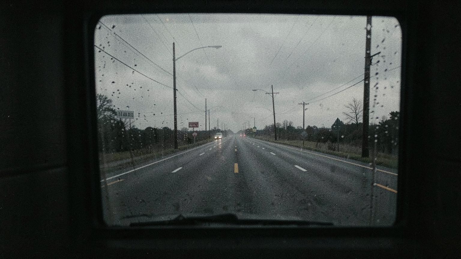 Rain on the glass — The highway