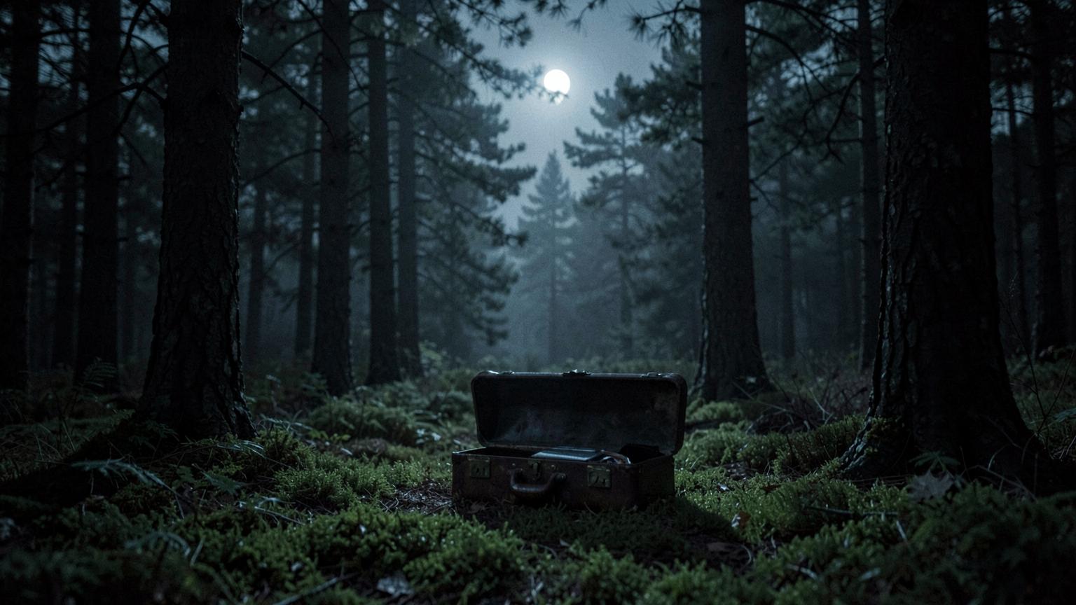 The suitcase, finally opened — A clearing in the pines
